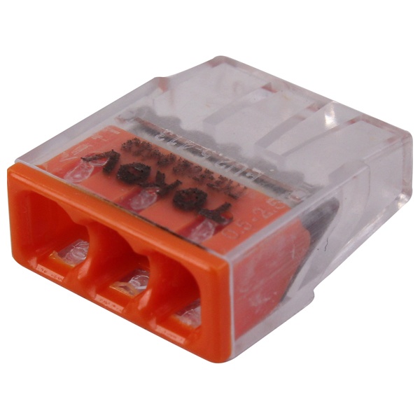 Клемма строительно-монтажная Tokov Electric EU2.5 413 прозр. 3 отверстия 0,5-2,5 [упаковка 200 шт]