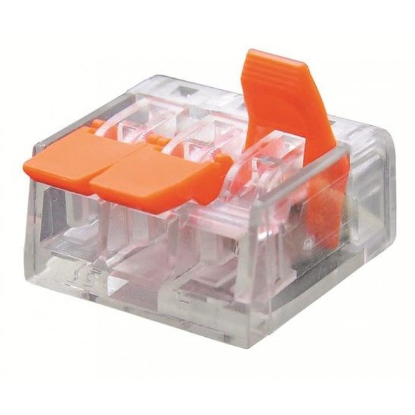 Клемма строительно-монтажная Tokov Electric PCT-413 компактная 3 отверстия 0,14-4,0 мм [100 шт]