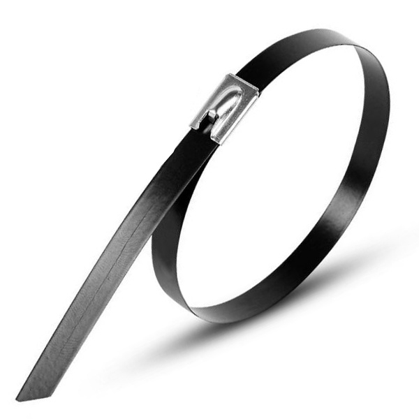 Хомут кабельный Tokov Electric 4.6х100 сталь ANSI 304 пластиковое покрытие (упаковка 100шт)