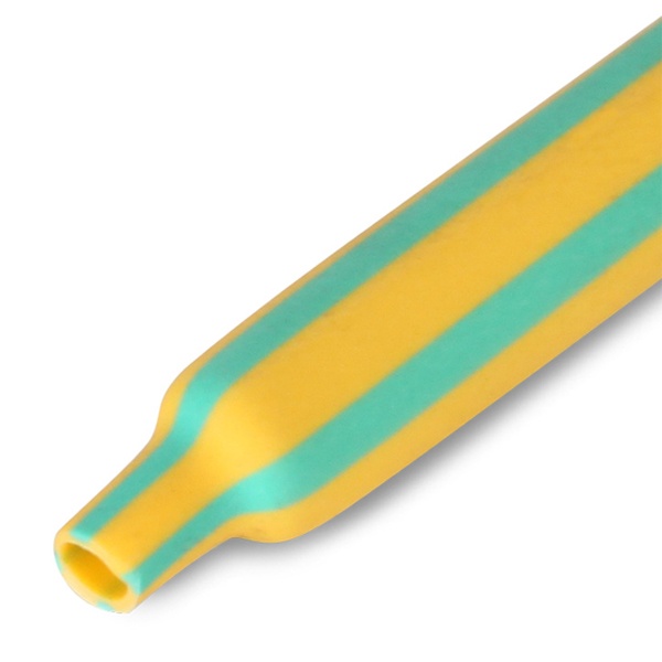 Трубка термоусадочная КВТ ТУТнг-LS-10/5 мм желто/зеленая с коэффициентом усадки 2:1