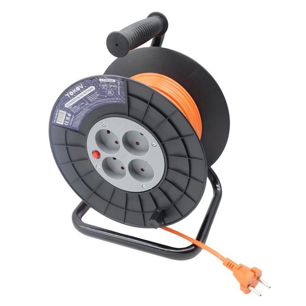 Удлинитель на катушке Tokov Electric 4х30 м с заземлением 16А IP20 3х1.5
