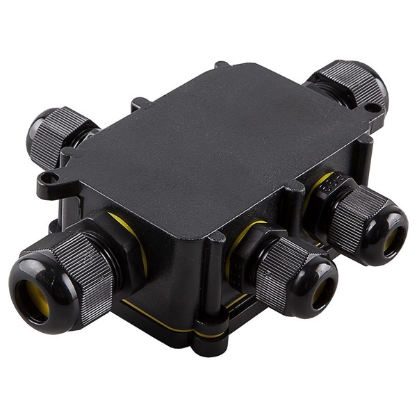 Коробка распаячная Stekker LD525 140х100х36 водонепроницаемая 5 выходов 450В черная IP68