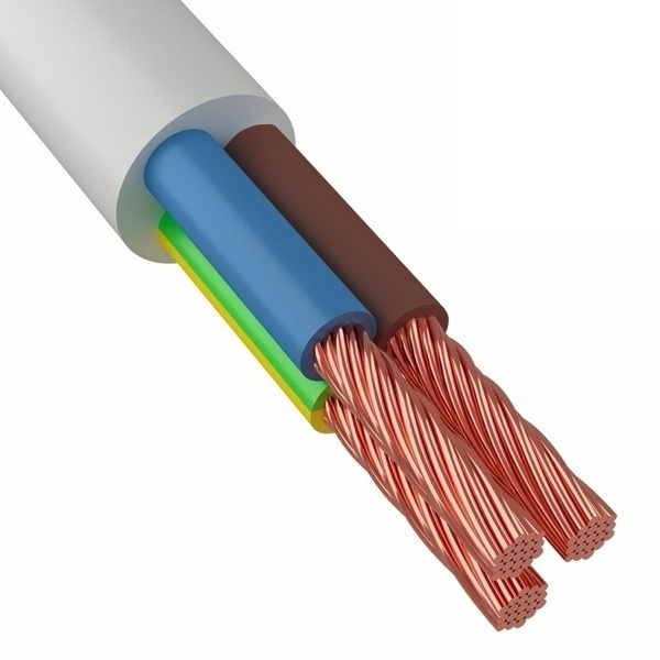 Провод соединительный Русский Свет ПВС 3х1,5 гибкий белый ГОСТ 7399-97 [упак. 100м]