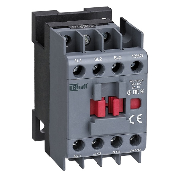 Контактор DEKraft КМ-102 6А 1НО 220/230В АС3 АС4
