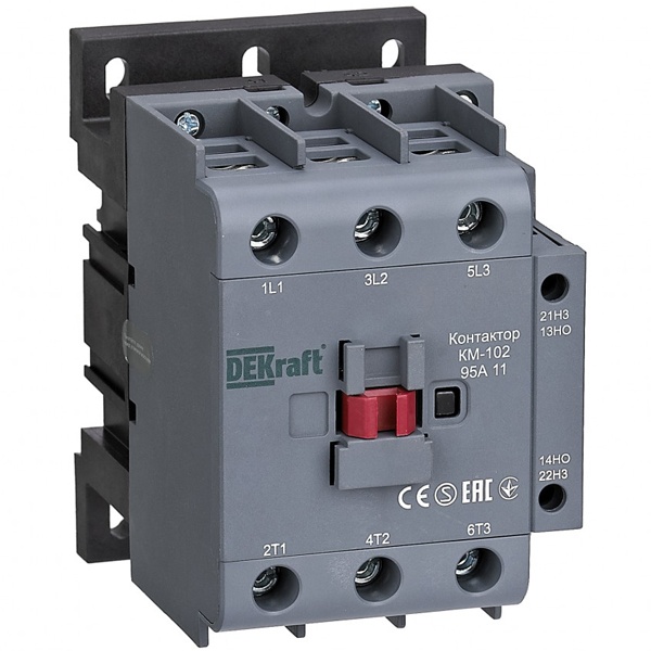 Контактор DEKraft КМ-102 95А 1НО+1НЗ 220/230В АС3 АС4