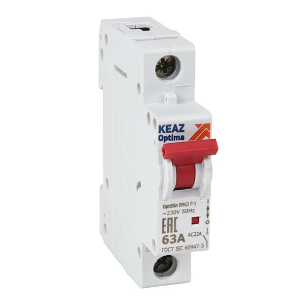 Рубильник модульный КЭАЗ OptiDin ВМ63Р-120-УХЛ3 1П 20А однофазный (выключатель нагрузки)