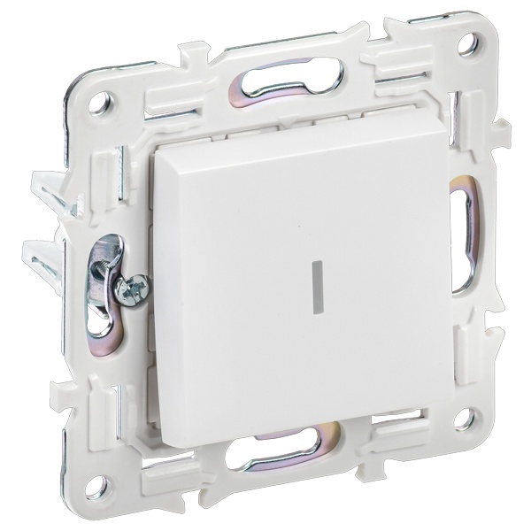 Выключатель одноклавишный с индикацией ИЭК SKANDY SK-V07W 10А арктический белый