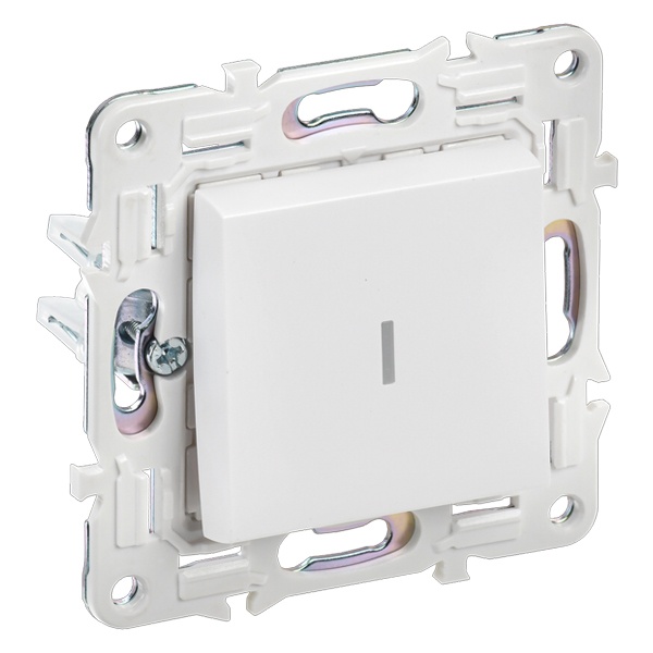 Переключатель одноклавишный с индикацией ИЭК SKANDY SK-V08W 10А арктический белый