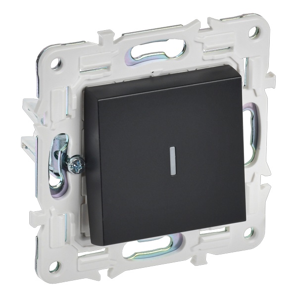 Переключатель одноклавишный с индикацией ИЭК SKANDY SK-V08Bl 10А черный