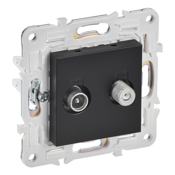 Розетка двойная TV+SAT ИЭК SKANDY SK-A13Bl черный