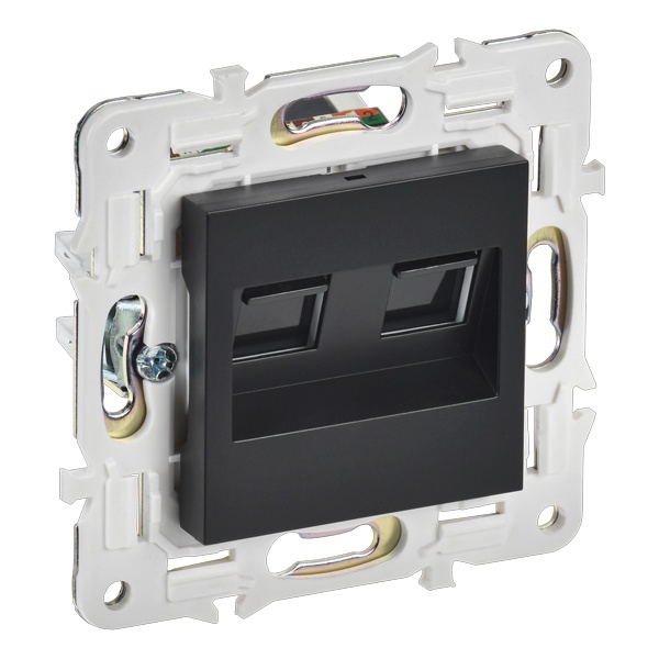 Розетка компьютерная 2-ая RJ45 кат.5E ИЭК SKANDY SK-K03Bl черный