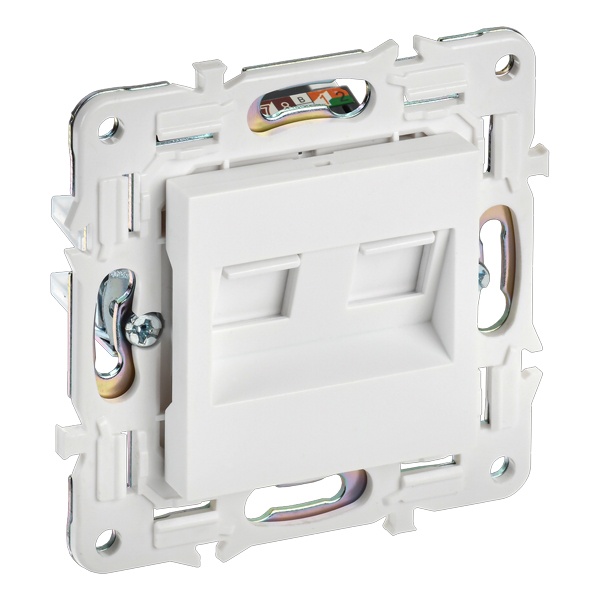 Розетка компьютерная 2-ая RJ45 кат.5E ИЭК SKANDY SK-K03W арктический белый