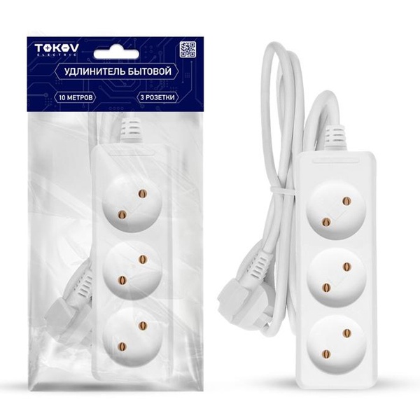 Удлинитель Tokov Electric 3х10м без заземления 16А 2х1 мм