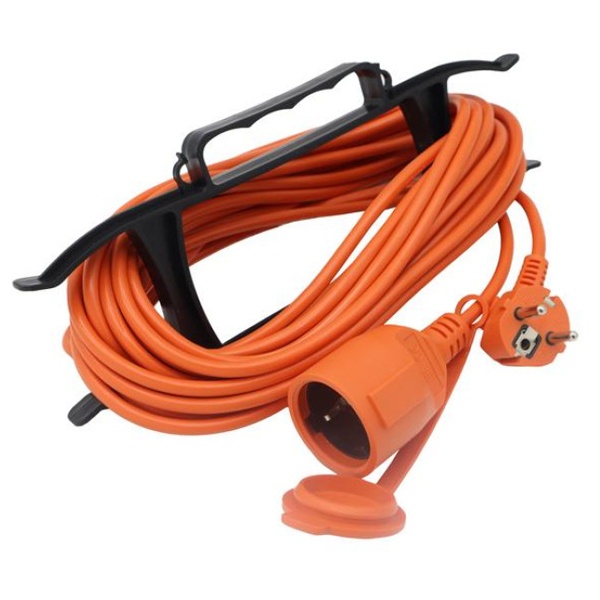 Удлинитель-шнур на рамке Tokov Electric 1х10м без заземления 6А IP44 2х0.75 мм с защитной крышкой