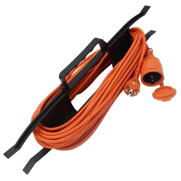 Удлинитель-шнур на рамке Tokov Electric 1х20м без заземления 6А IP44 2х0.75 мм с защитной крышкой