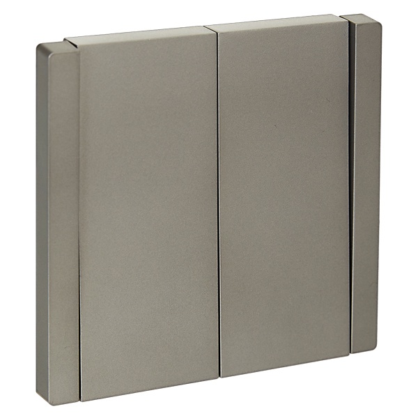 Выключатель двухклавишный ИЭК FORTE&PIANO FP505 10А сталь