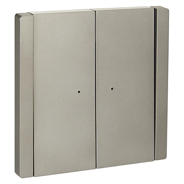 Выключатель двухклавишный с индикацией ИЭК FORTE&PIANO FP506 10А сталь