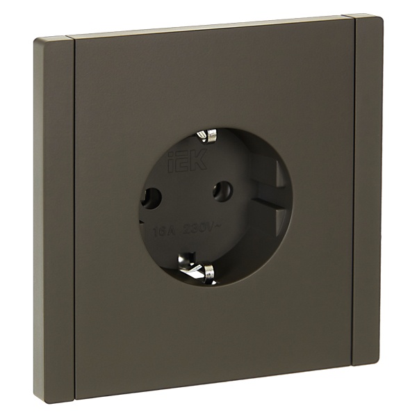 Розетка с заземлением ИЭК FORTE&PIANO FP314 16А автозажим серый