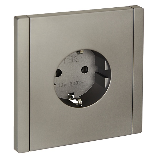 Розетка с заземлением ИЭК FORTE&PIANO FP516 16А сталь