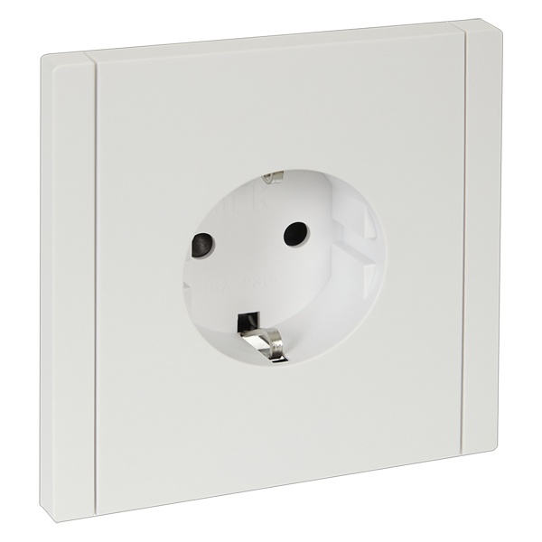 Розетка с заземлением ИЭК FORTE&PIANO 16А FP215 шторки белый