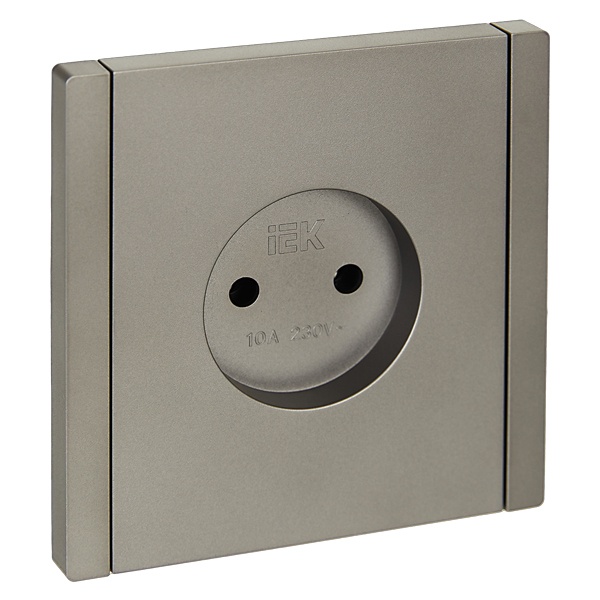 Розетка без заземления ИЭК FORTE&PIANO FP518 10А сталь