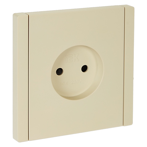Розетка без заземления ИЭК FORTE&PIANO FP417 10А шторки ваниль