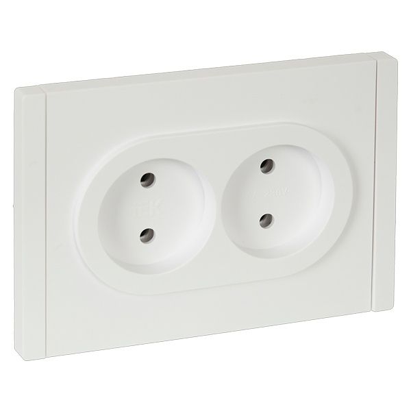 Розетка 2-я без заземления в сборе ИЭК FORTE&PIANO FP226 10А автозажим белый