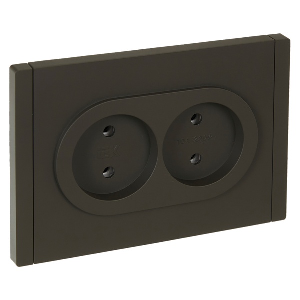 Розетка 2-я без заземления в сборе ИЭК FORTE&PIANO FP326 10А автозажим серый