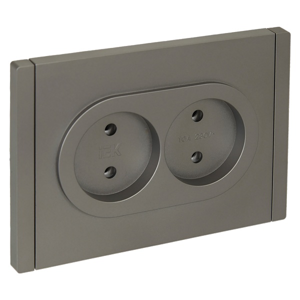 Розетка 2-я без заземления в сборе ИЭК FORTE&PIANO FP526 10А автозажим сталь