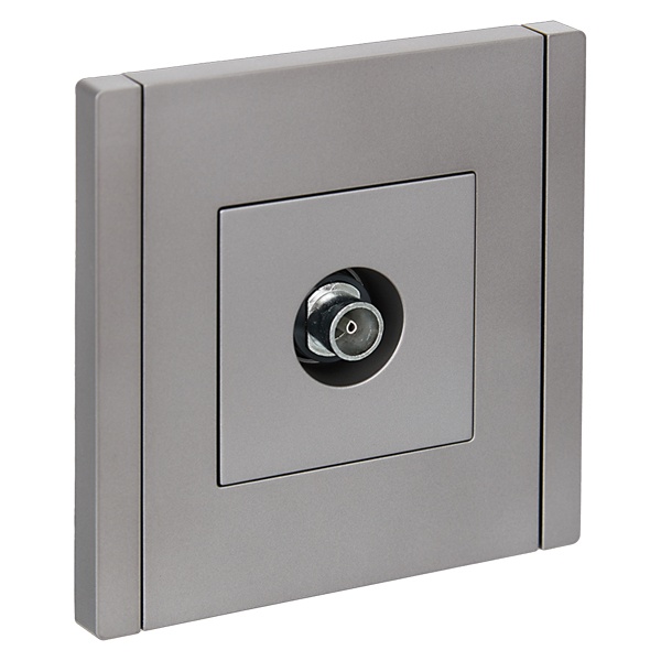 Розетка TV оконечная ИЭК FORTE&PIANO FP528 сталь