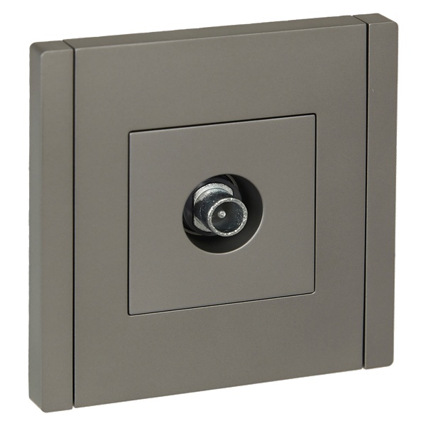 Розетка TV проходная ИЭК FORTE&PIANO FP529 сталь