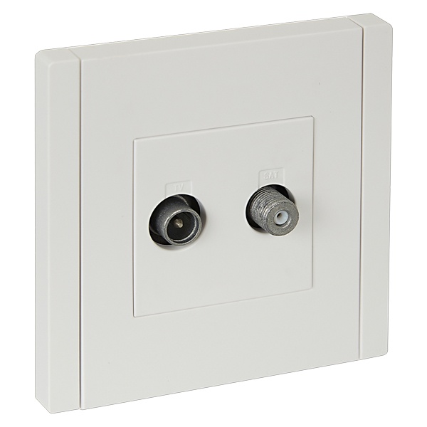 Розетка двойная TV+SAT ИЭК FORTE&PIANO FP238 белый