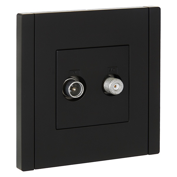 Розетка двойная TV+SAT ИЭК FORTE&PIANO FP138 черный