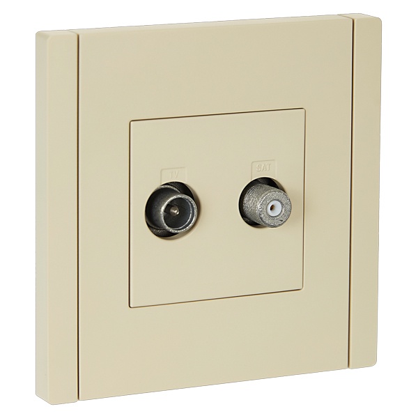 Розетка двойная TV+SAT ИЭК FORTE&PIANO FP438 ваниль