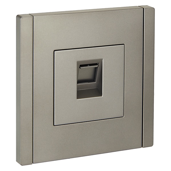 Розетка компьютерная RJ45 кат.5E ИЭК FORTE&PIANO FP532 сталь