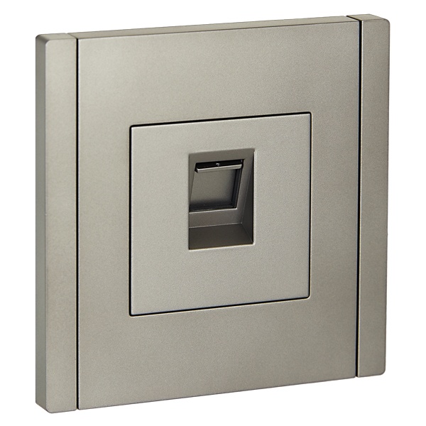 Розетка компьютерная RJ45 кат.6 ИЭК FORTE&PIANO FP531 сталь