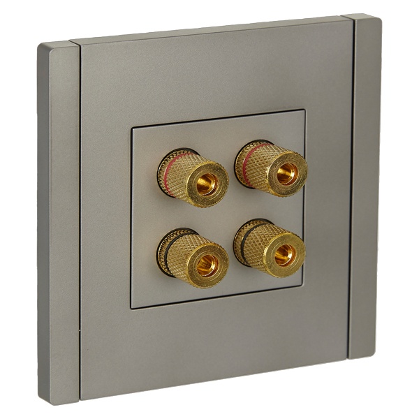 Аудиорозетка ИЭК FORTE&PIANO FP539 4 подключения сталь