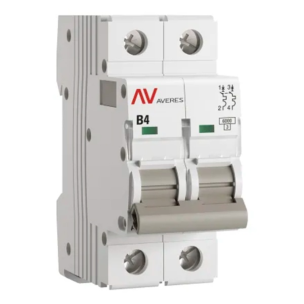 Выключатель автоматический EKF AVERES AV-6 4A (B) 2P однофазный 6kA