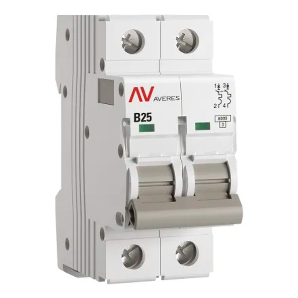 Выключатель автоматический EKF AVERES AV-6 25A (B) 2P однофазный 6kA