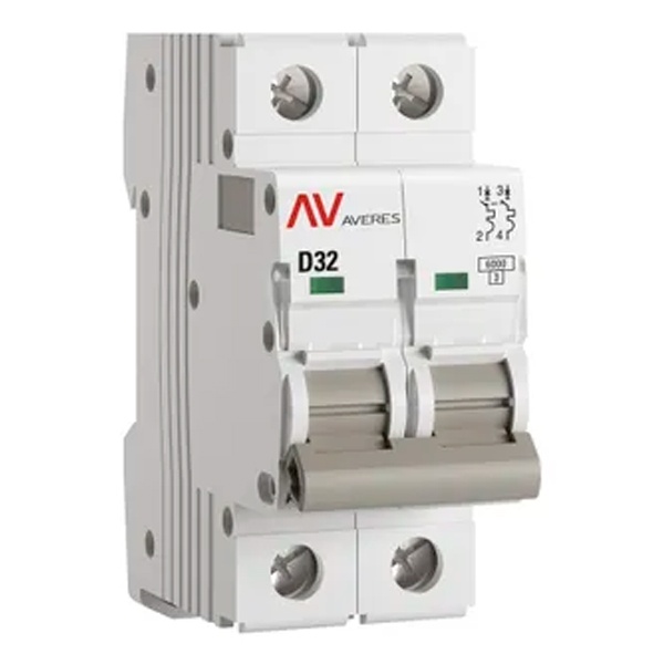 Выключатель автоматический EKF AVERES AV-6 32A (D) 2P однофазный 6kA