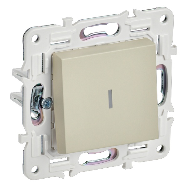 Переключатель одноклавишный с индикацией ИЭК SKANDY SK-V08B 10А бежевый
