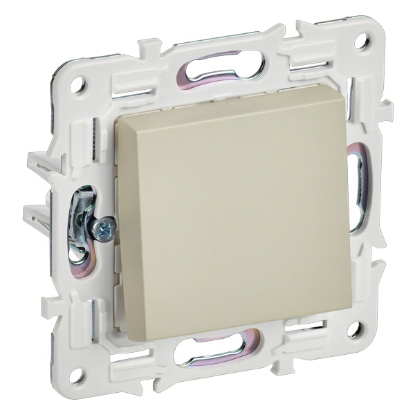 Выключатель кнопочный одноклавишный ИЭК SKANDY SK-V14B 10А бежевый