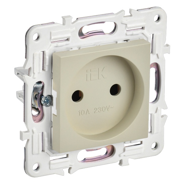 Розетка без заземления ИЭК SKANDY SK-R02B 10А бежевый