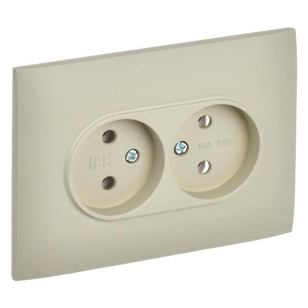 Розетка 2-я без заземления в сборе ИЭК SKANDY SK-R10B 10А бежевый
