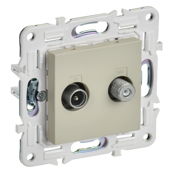 Розетка двойная TV+SAT ИЭК SKANDY SK-A13B бежевый