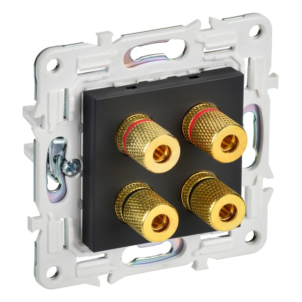 Аудиорозетка ИЭК SKANDY SK-A01Bl 4 подключения черный