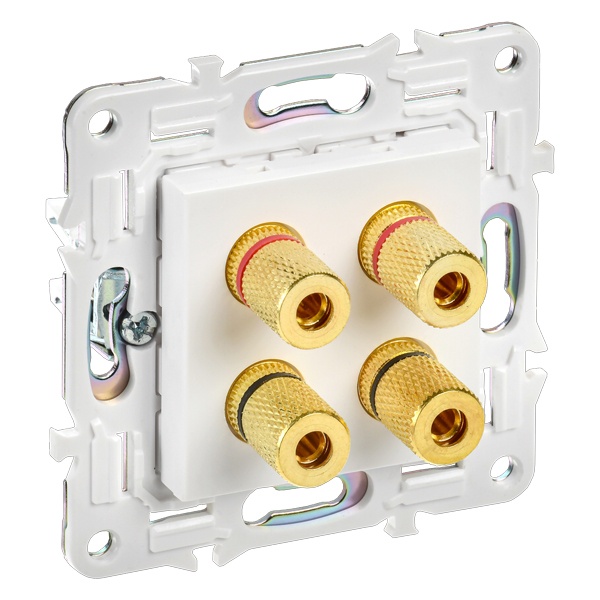 Аудиорозетка ИЭК SKANDY SK-A01W 4 подключения арктический белый