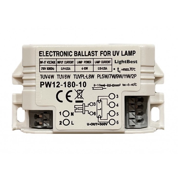ЭПРА LightBest PH PW12-180-10 4-10W 0.15-0.18A для компактных люминесцентных ламп (QTP-D/E 1x10-13)