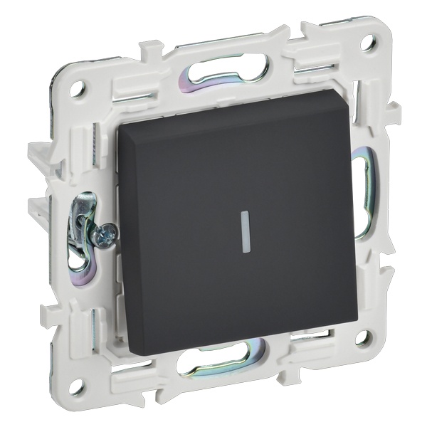 Переключатель одноклавишный с индикацией ИЭК SKANDY SK-V08G 10А графит