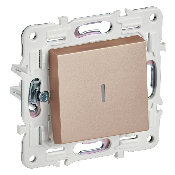 Переключатель одноклавишный с индикацией ИЭК SKANDY SK-V08Sa 10А песочный